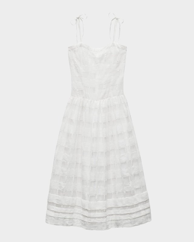 Presley Plaid Fit-Flare Midi Dress